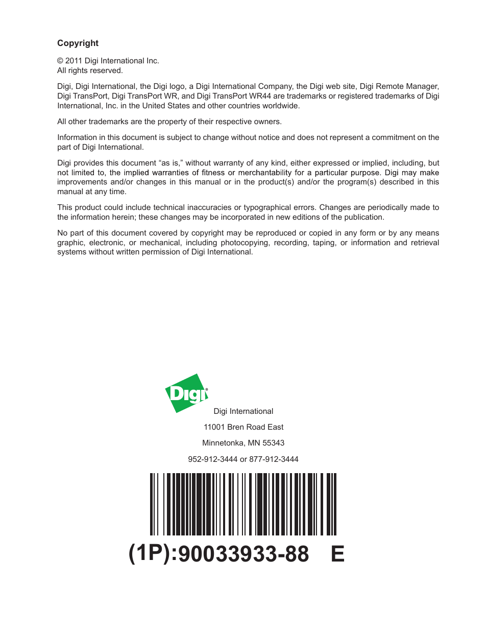 Digi TransPort WR44 User Manual | Page 14 / 14