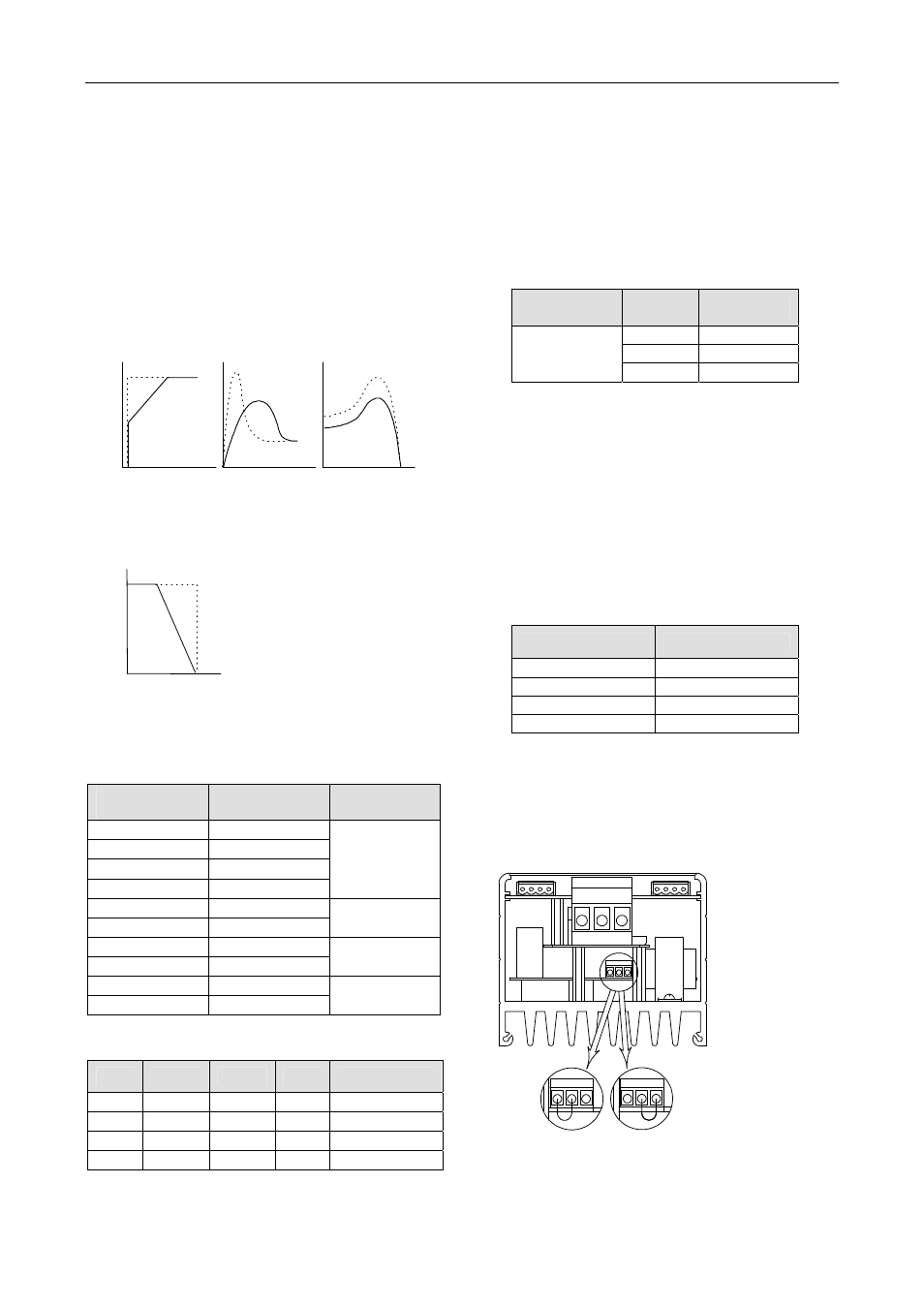 Soft-start characteristics, Soft-stop characteristics, Rvs-ax ratings and frame sizes | Starter selection | SAF OPAL LT User Manual | Page 4 / 12