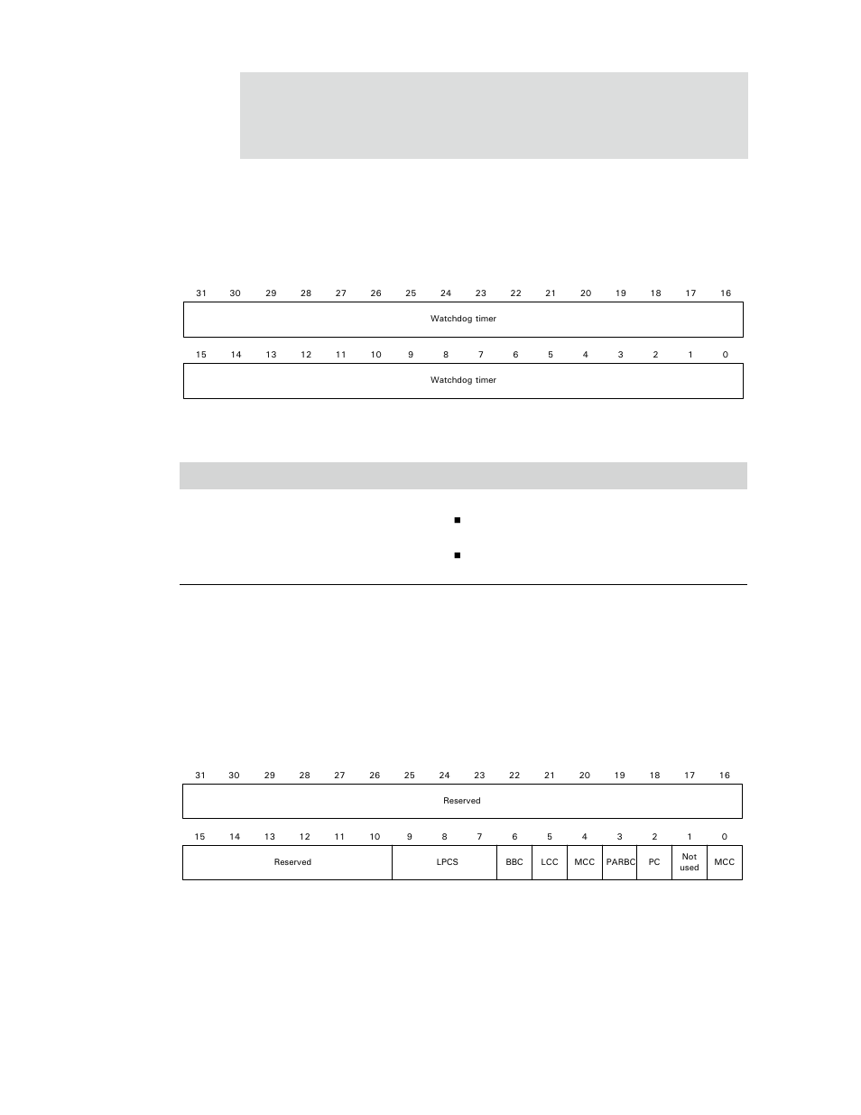 Software watchdog timer register, Clock configuration register, Table 184: software watchdog timer register | Digi NS9750 User Manual | Page 317 / 898