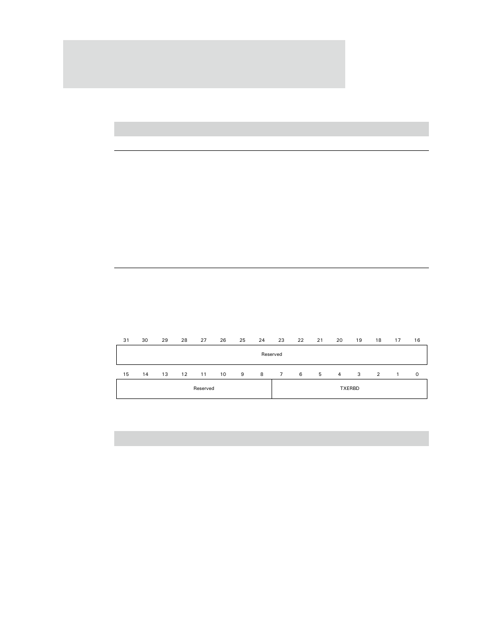 Tx error buffer descriptor pointer register, Register bit assignment | Digi NS9750 User Manual | Page 414 / 898