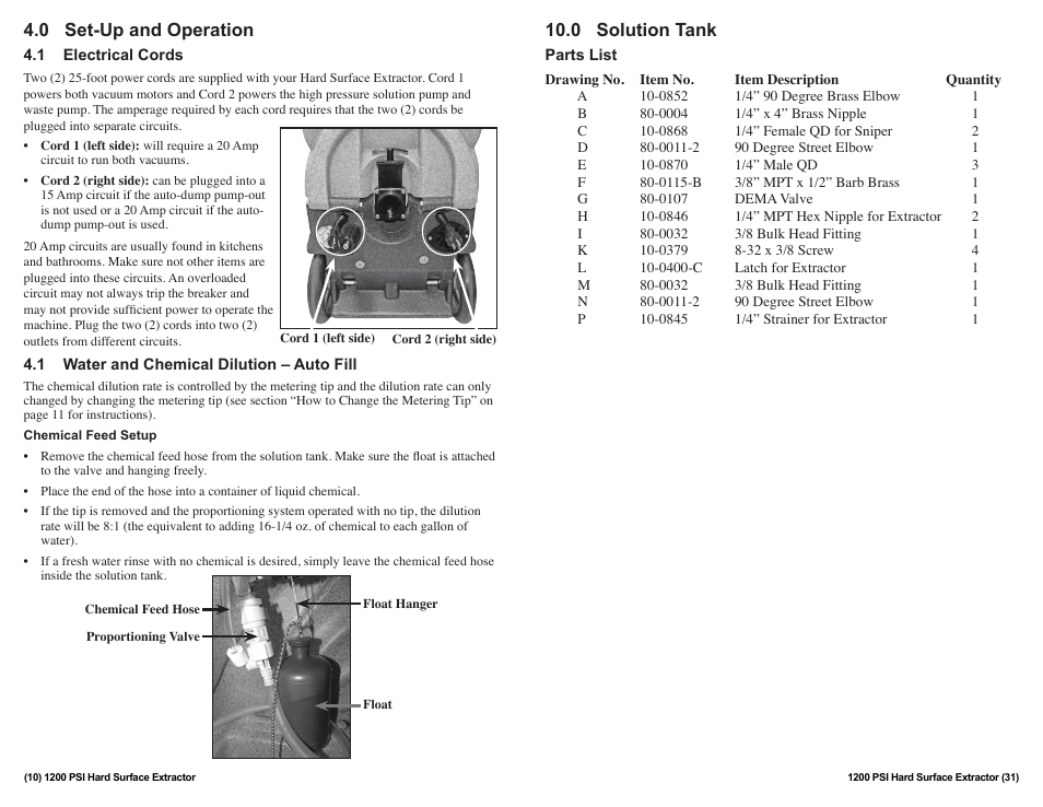 Sandia 12-Gallon, 1200 PSI Hard Surface Extractor User Manual | Page 10 / 20