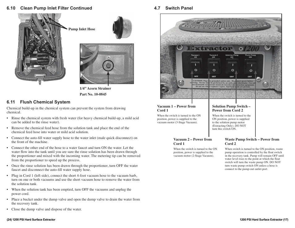 Sandia 12-Gallon, 1200 PSI Hard Surface Extractor User Manual | Page 17 / 20