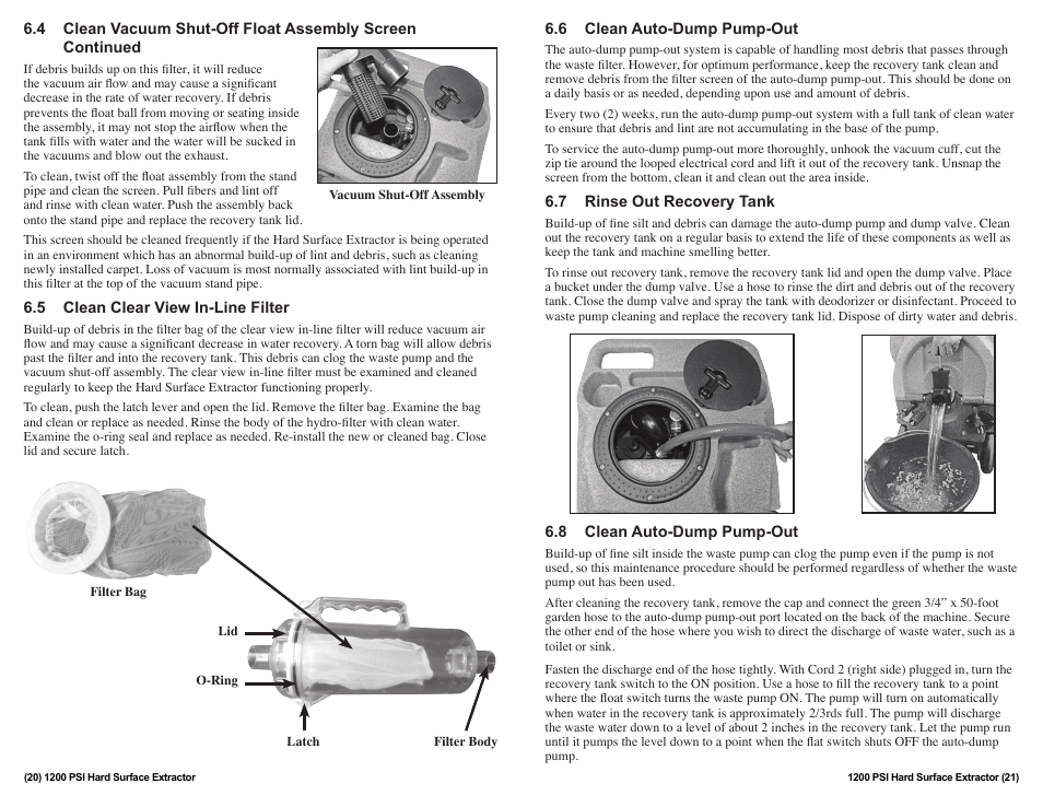 Sandia 12-Gallon, 1200 PSI Hard Surface Extractor User Manual | Page 20 / 20