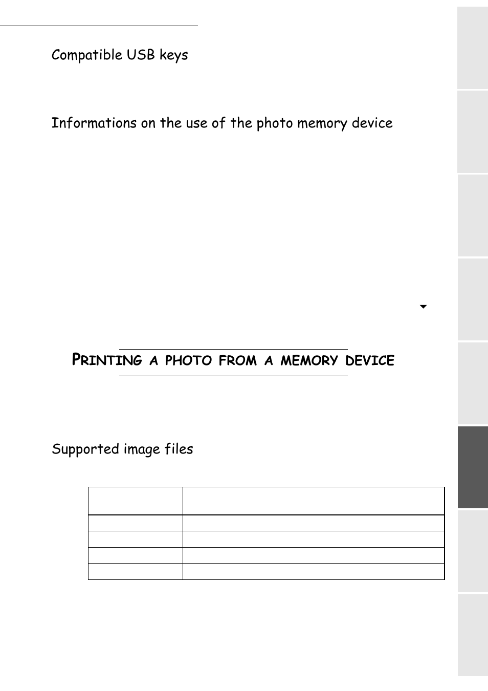 Compatible usb keys, Supported image files, Rinting | Photo, From, Device | TA Triumph-Adler CLP 4416 User Manual | Page 101 / 166