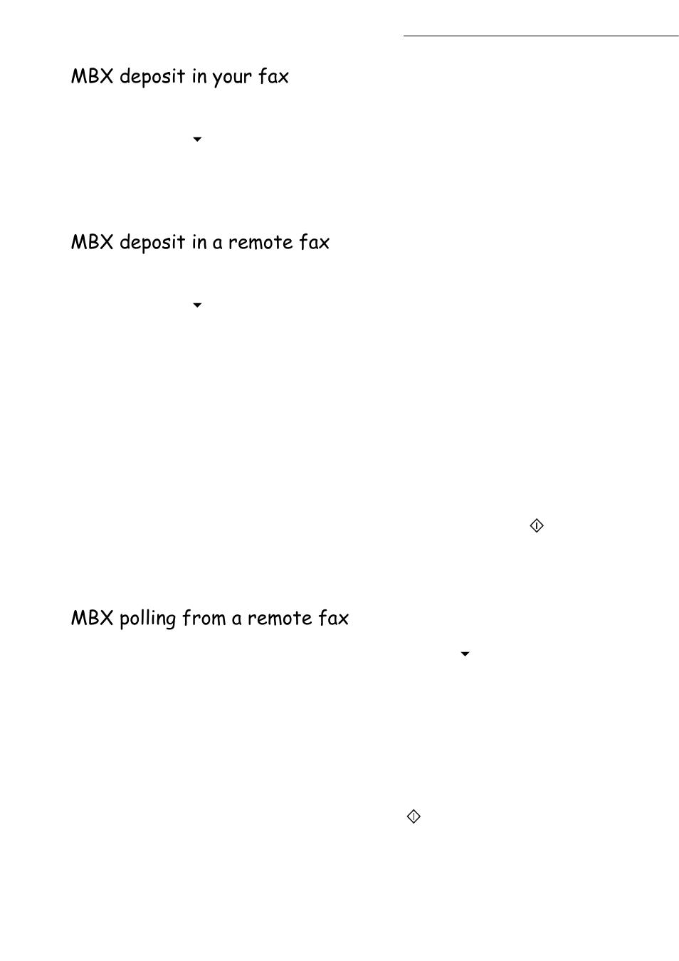 Mbx deposit in your fax, Mbx deposit in a remote fax, Mbx polling from a remote fax | TA Triumph-Adler CLP 4416 User Manual | Page 116 / 166