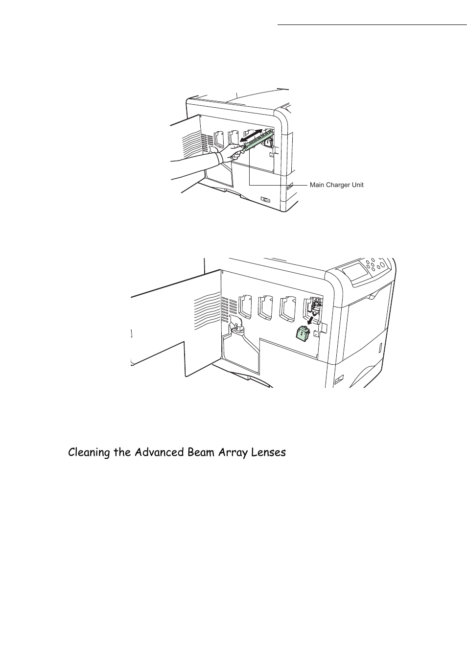 Cleaning the advanced beam array lenses | TA Triumph-Adler CLP 4416 User Manual | Page 128 / 166