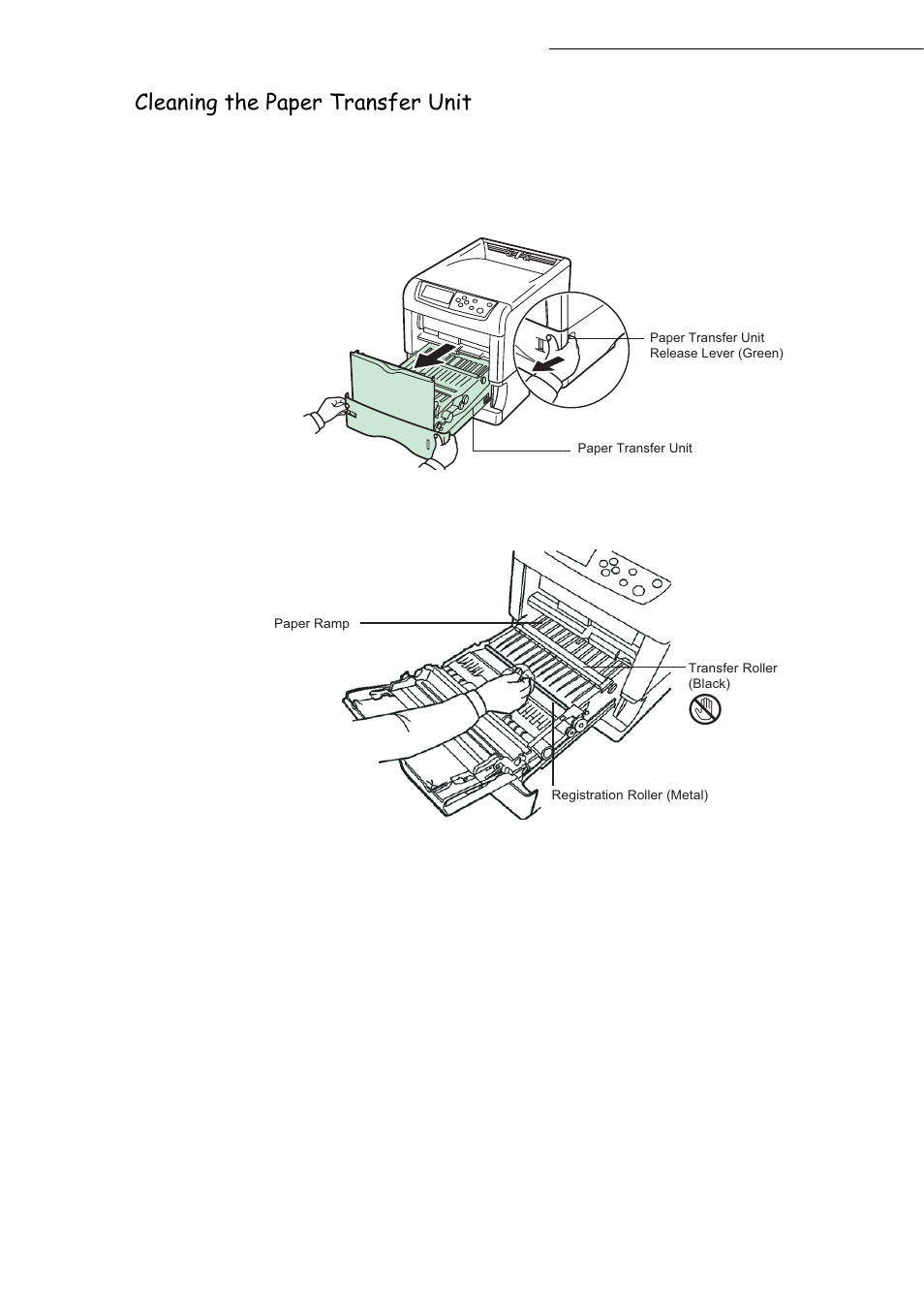 Cleaning the paper transfer unit | TA Triumph-Adler CLP 4416 User Manual | Page 130 / 166