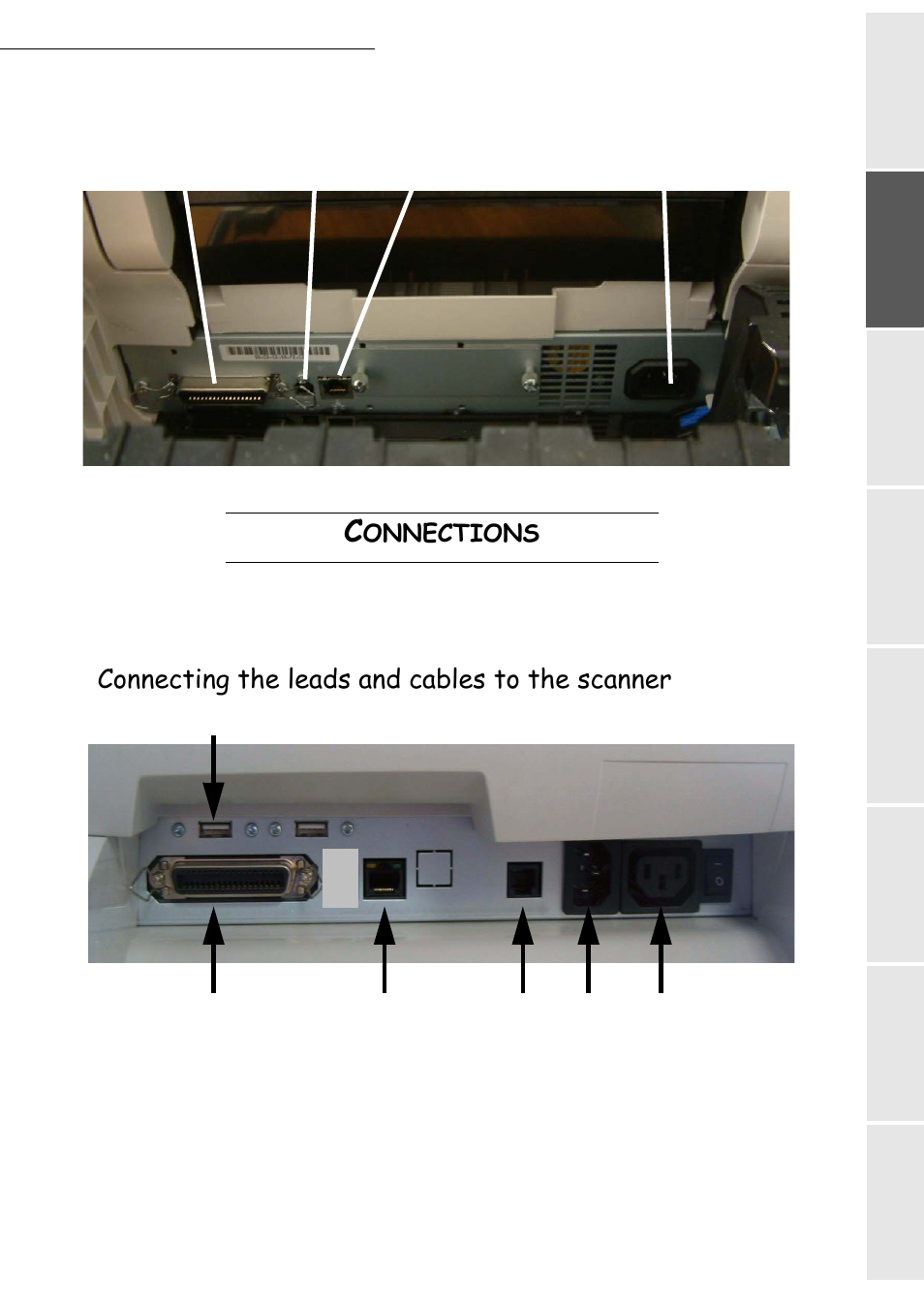 Connecting the leads and cables to the scanner, Onnections | TA Triumph-Adler CLP 4416 User Manual | Page 19 / 166