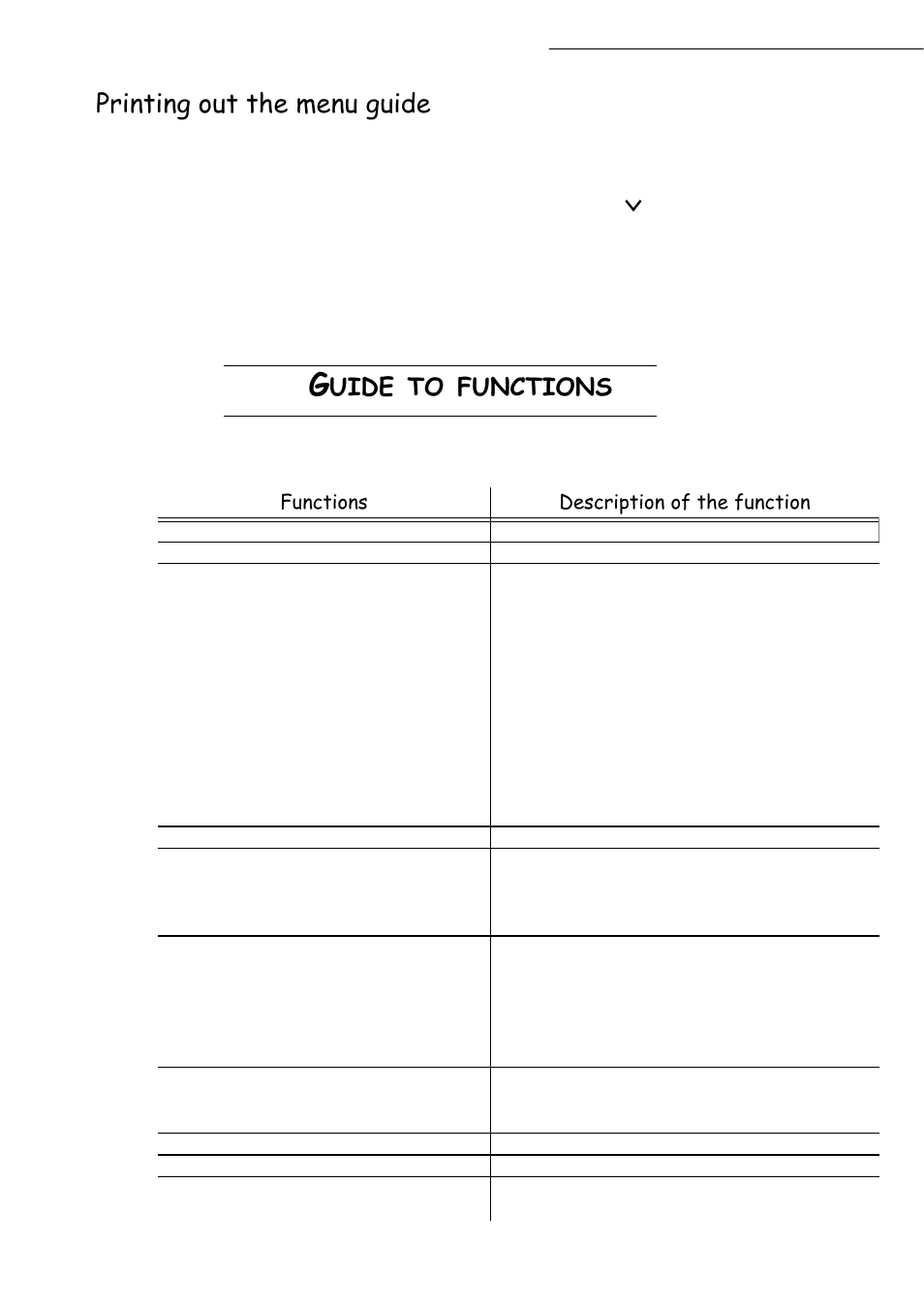 Printing out the menu guide, Uide, Functions | TA Triumph-Adler CLP 4416 User Manual | Page 38 / 166