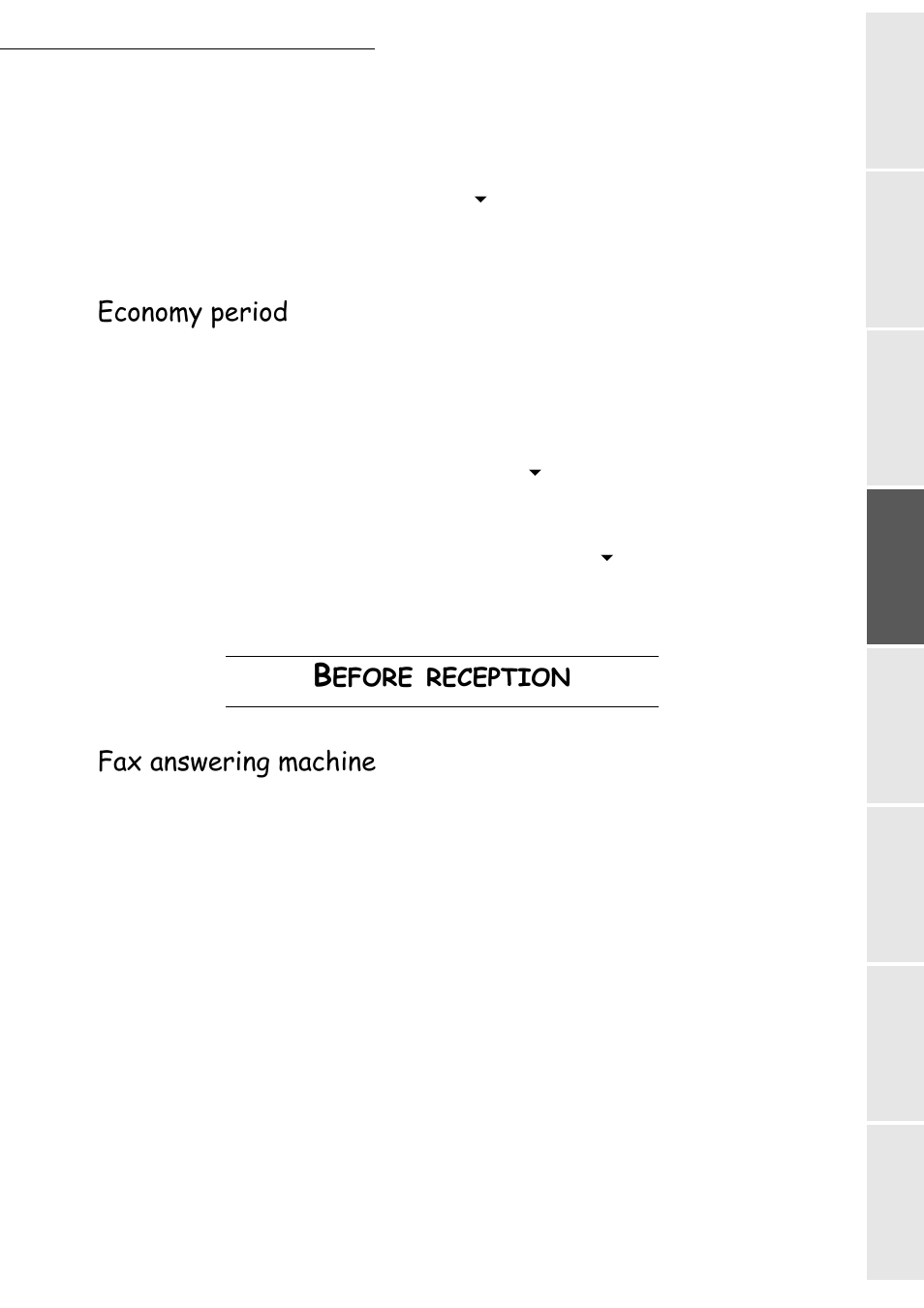 Economy period, Fax answering machine, Efore | Reception | TA Triumph-Adler CLP 4416 User Manual | Page 45 / 166