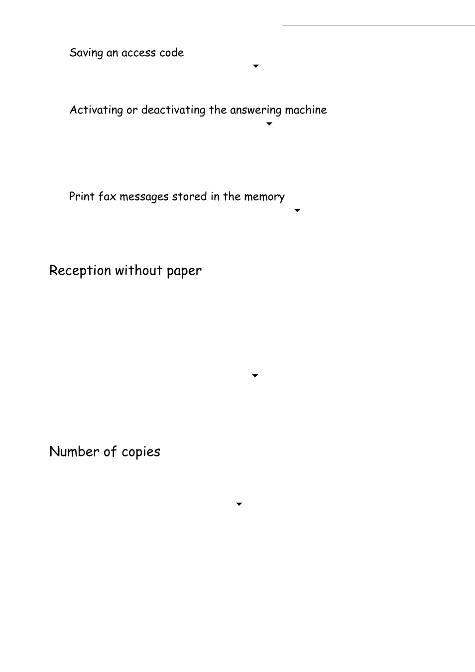 Reception without paper, Number of copies, Saving an access code | Activating or deactivating the answering machine | TA Triumph-Adler CLP 4416 User Manual | Page 46 / 166