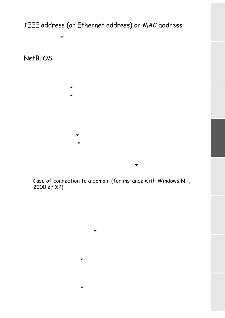 Ieee address (or ethernet address) or mac address, Netbios | TA Triumph-Adler CLP 4416 User Manual | Page 53 / 166