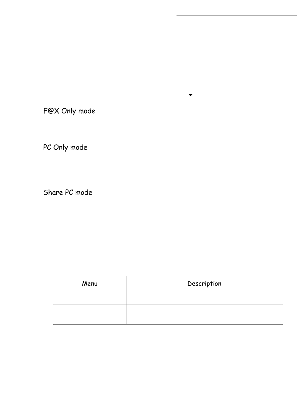 F@x only mode, Pc only mode, Share pc mode | TA Triumph-Adler CLP 4416 User Manual | Page 62 / 166