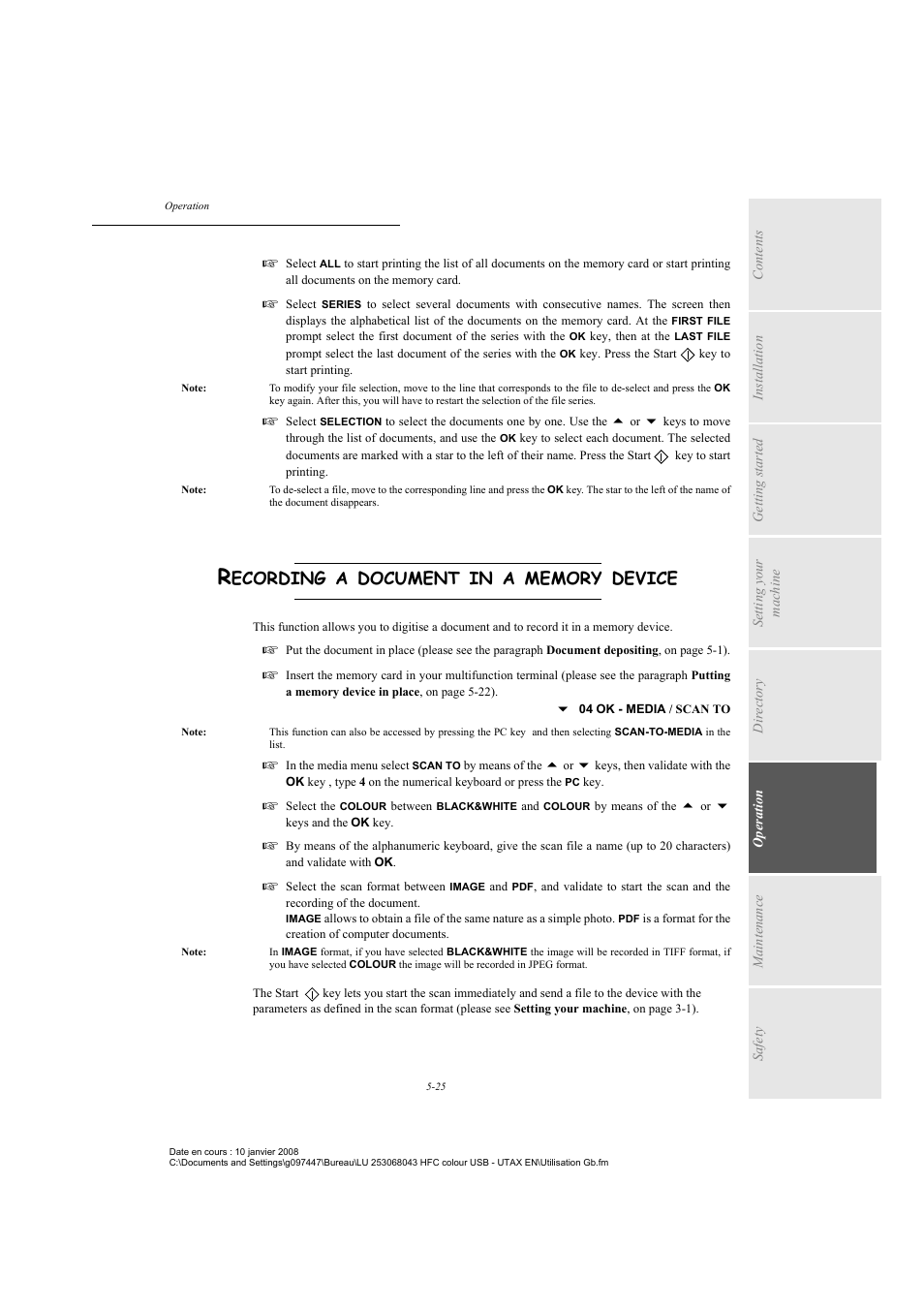 Recording a document in a memory device, Ecording, Document | Device | TA Triumph-Adler CLP 4524 User Manual | Page 101 / 162