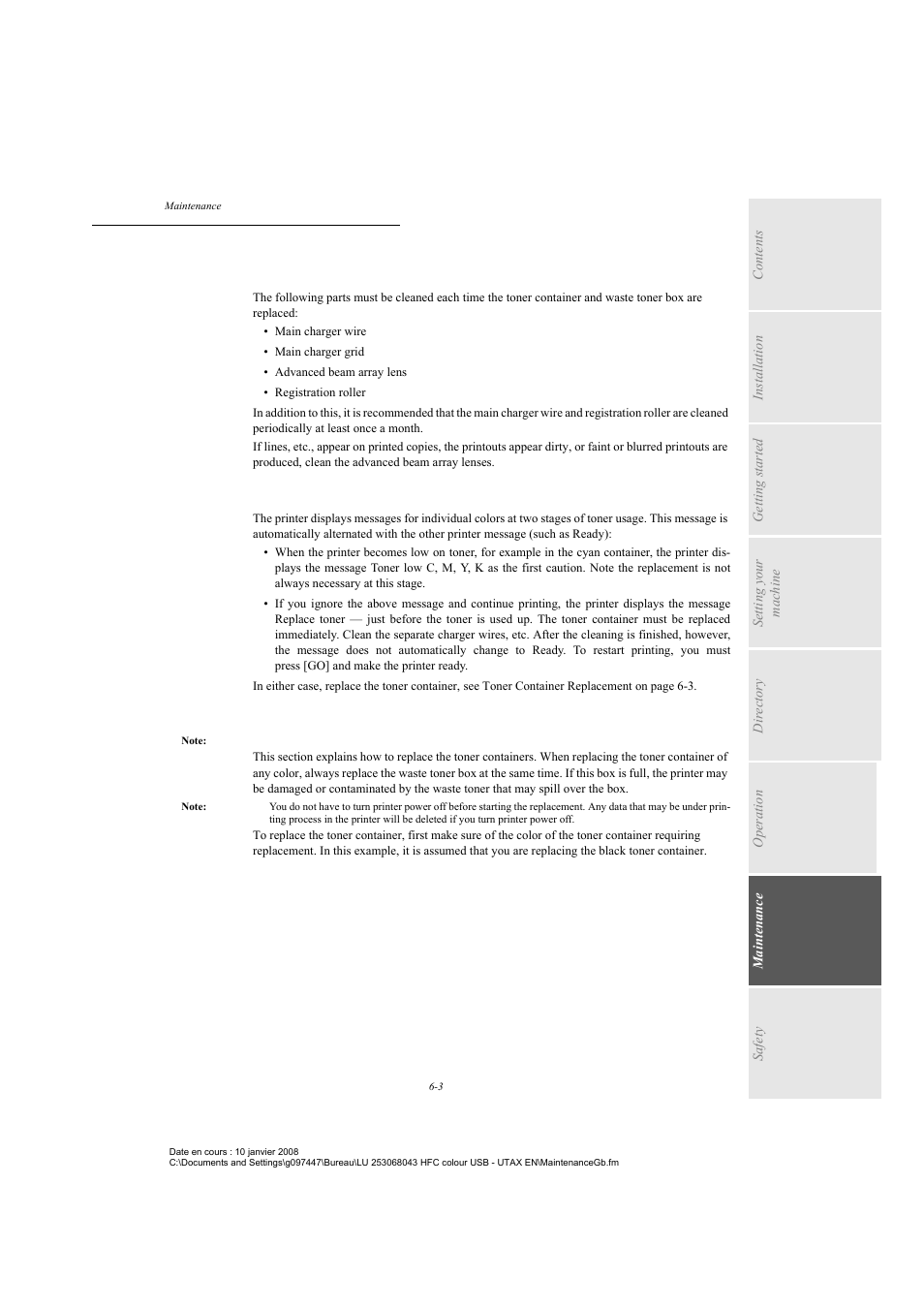 Replacing the toner container | TA Triumph-Adler CLP 4524 User Manual | Page 115 / 162