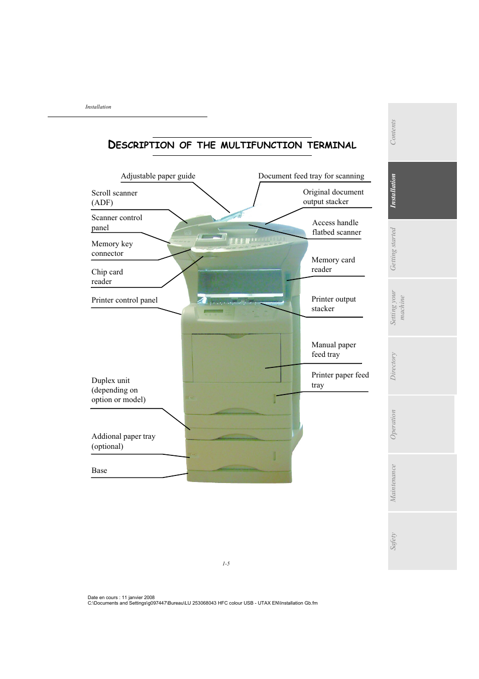 Description of the multifunction terminal | TA Triumph-Adler CLP 4524 User Manual | Page 13 / 162