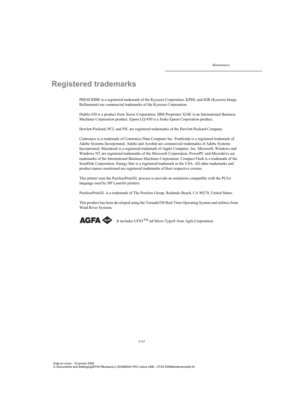 Registered trademarks | TA Triumph-Adler CLP 4524 User Manual | Page 154 / 162