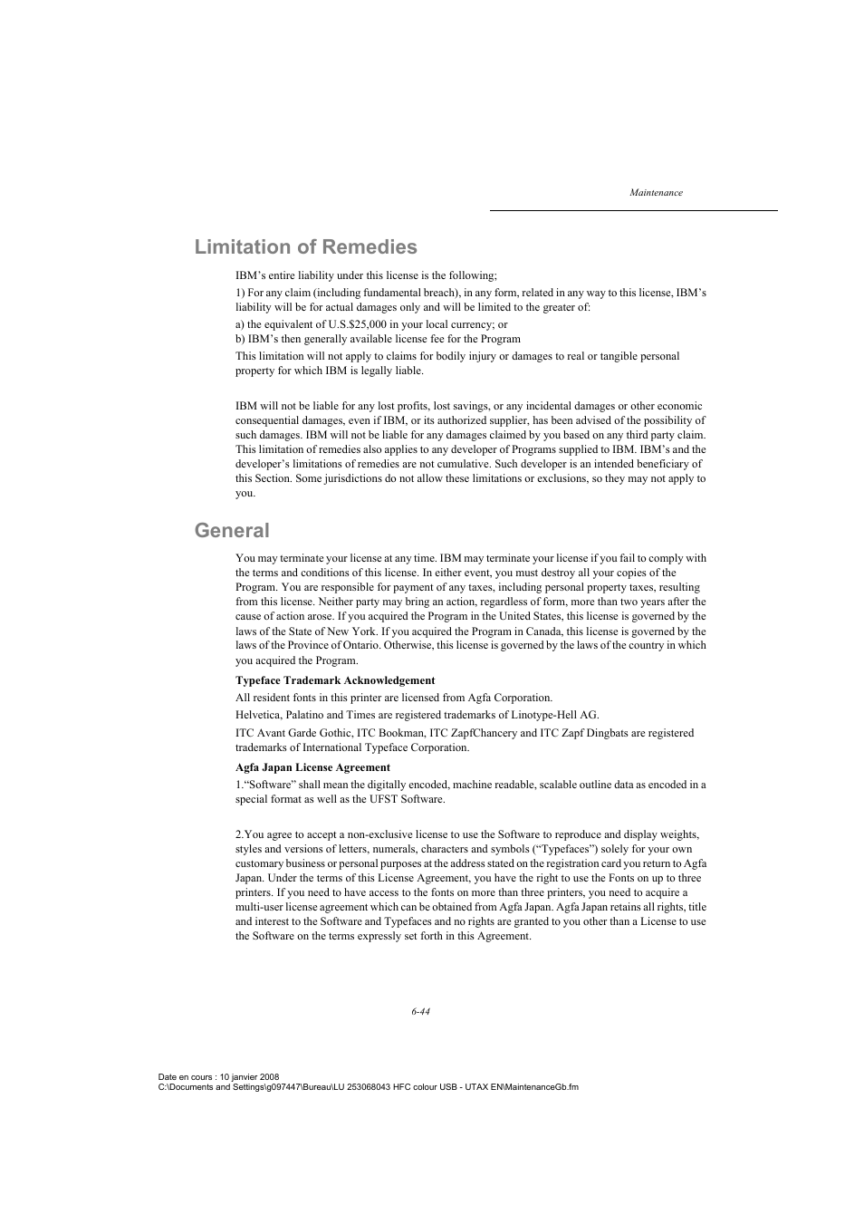 Limitation of remedies, General | TA Triumph-Adler CLP 4524 User Manual | Page 156 / 162