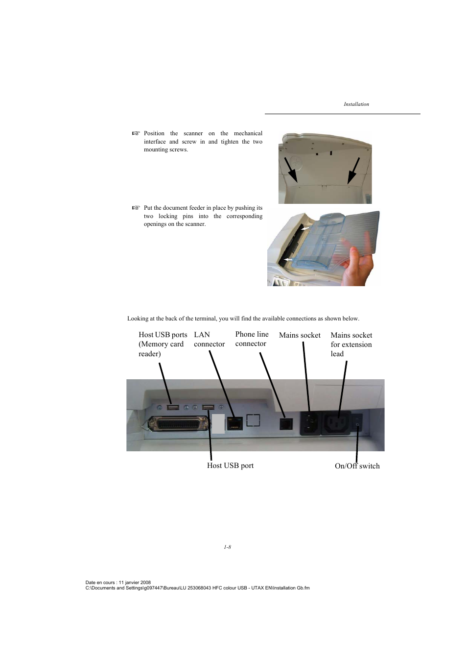 Terminal connections | TA Triumph-Adler CLP 4524 User Manual | Page 16 / 162