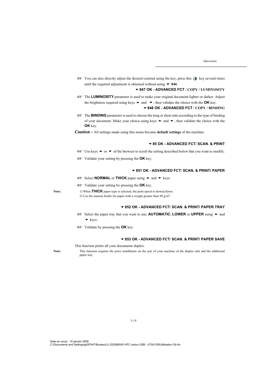 Caution | TA Triumph-Adler CLP 4524 User Manual | Page 94 / 162