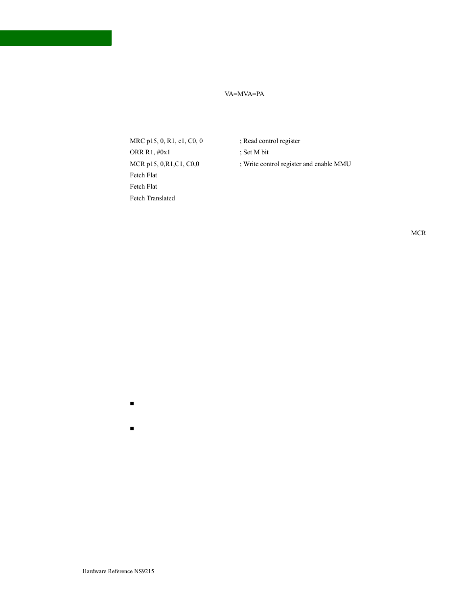 Tlb structure, Disabling the mmu | Digi NS9215 User Manual | Page 126 / 517