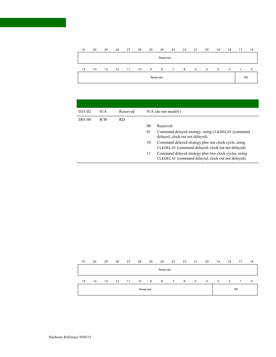 Dynamic memory precharge command period register, Register register bit assignment | Digi NS9215 User Manual | Page 238 / 517