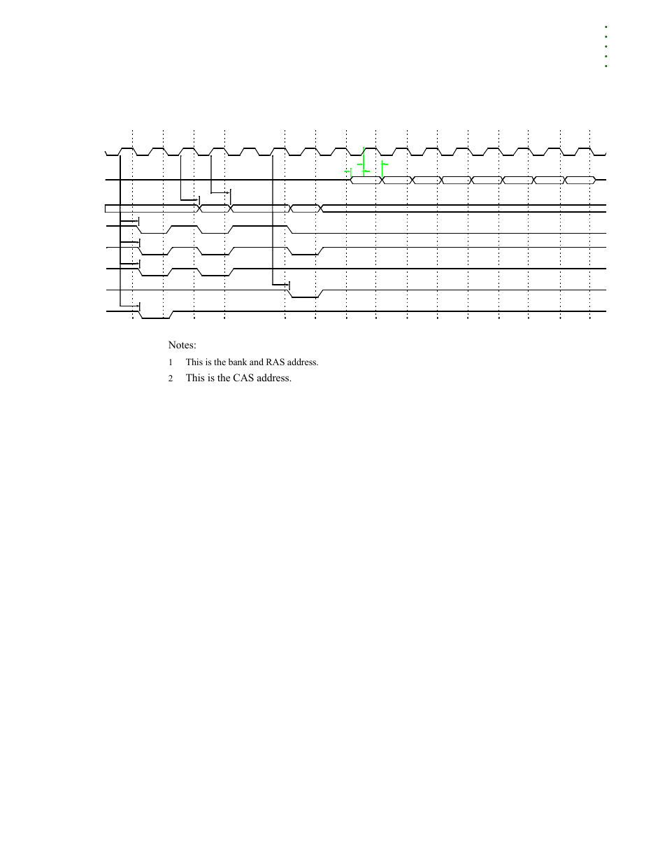 Sdram burst read (16-bit), This is the cas address, This is the bank and ras address | Digi NS9215 User Manual | Page 485 / 517