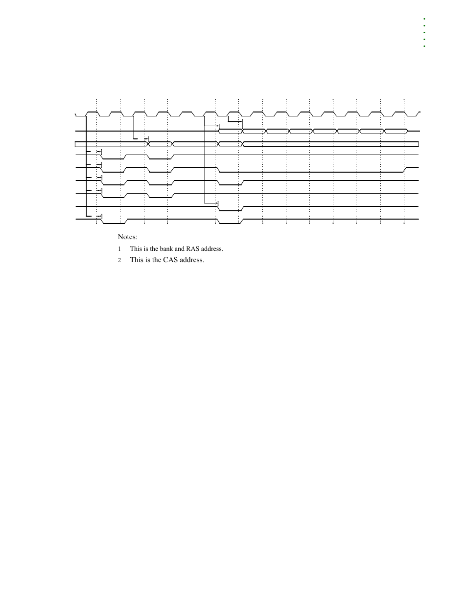Sdram burst write (16 bit), This is the cas address, This is the bank and ras address | Digi NS9215 User Manual | Page 487 / 517