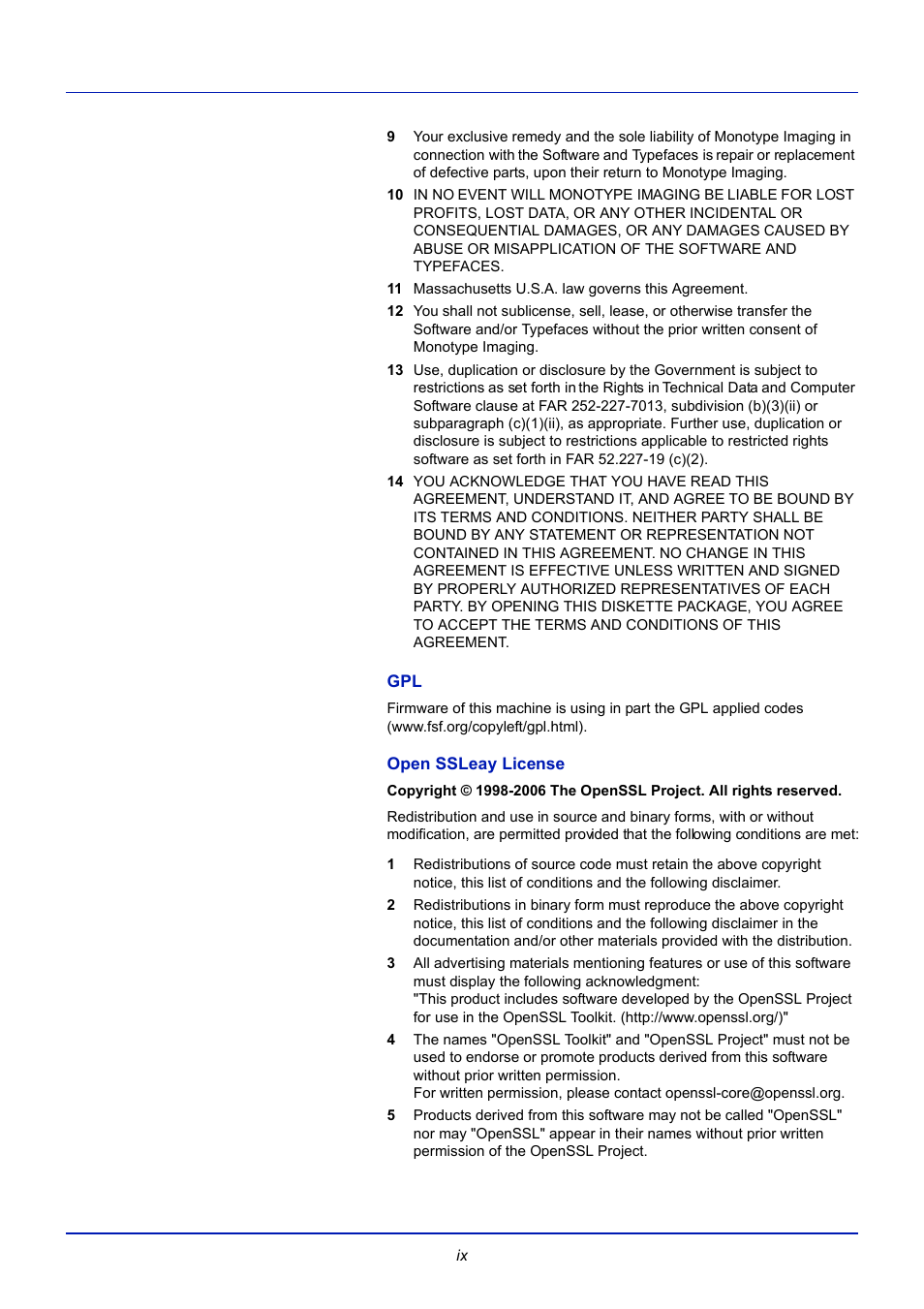 Open ssleay license | TA Triumph-Adler CLP 4721 User Manual | Page 12 / 197