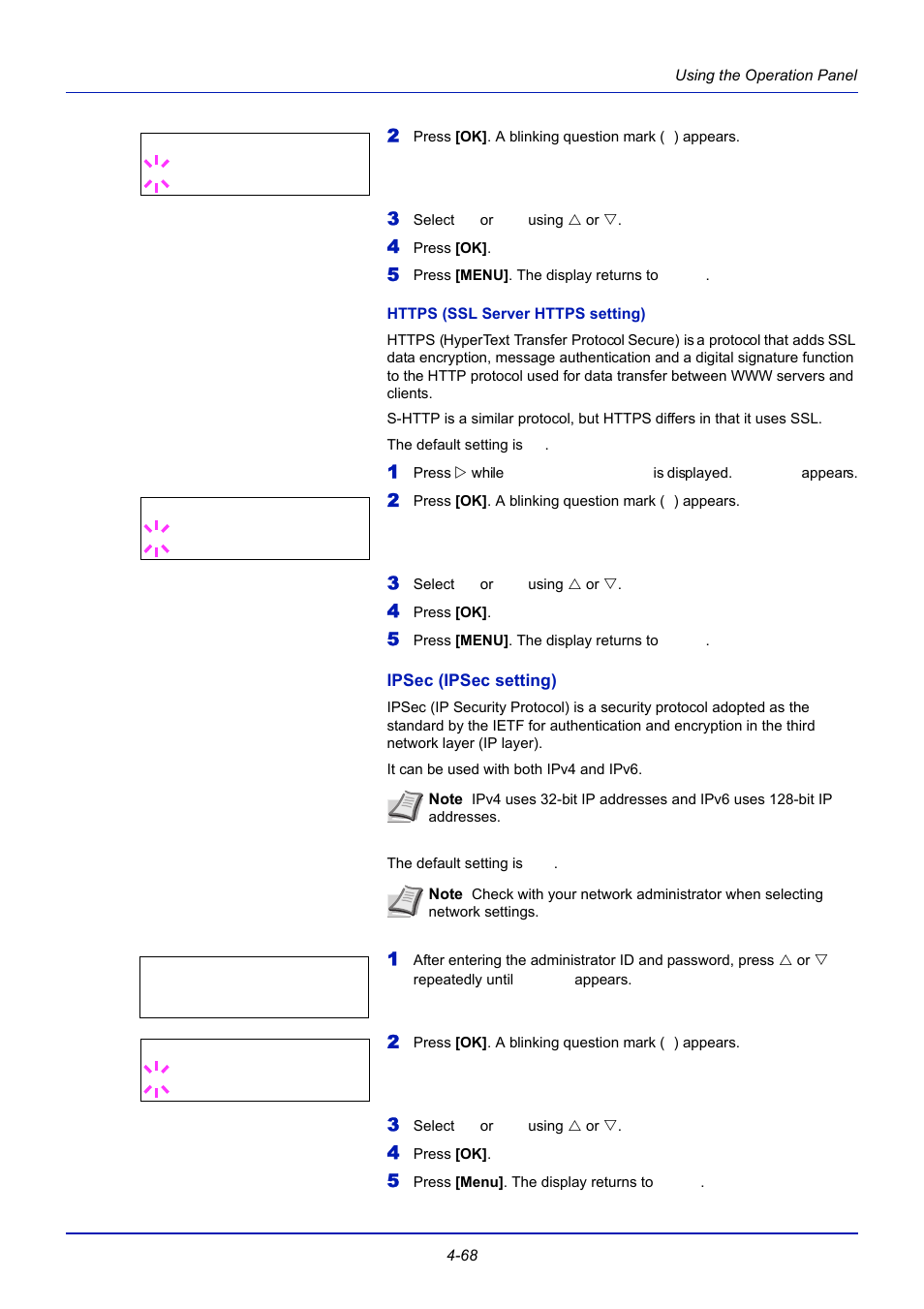 Https (ssl server https setting), Ipsec (ipsec setting) | TA Triumph-Adler CLP 4721 User Manual | Page 127 / 197