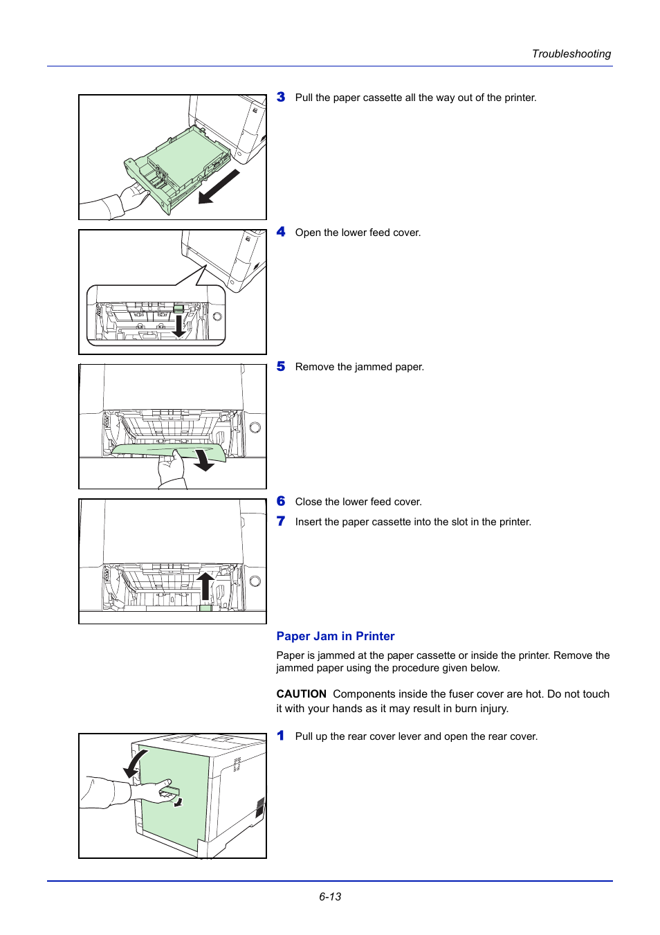 Paper jam in printer | TA Triumph-Adler CLP 4721 User Manual | Page 170 / 197