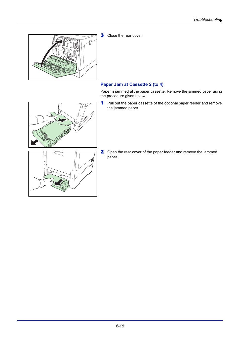 Paper jam at cassette 2 (to 4) | TA Triumph-Adler CLP 4721 User Manual | Page 172 / 197