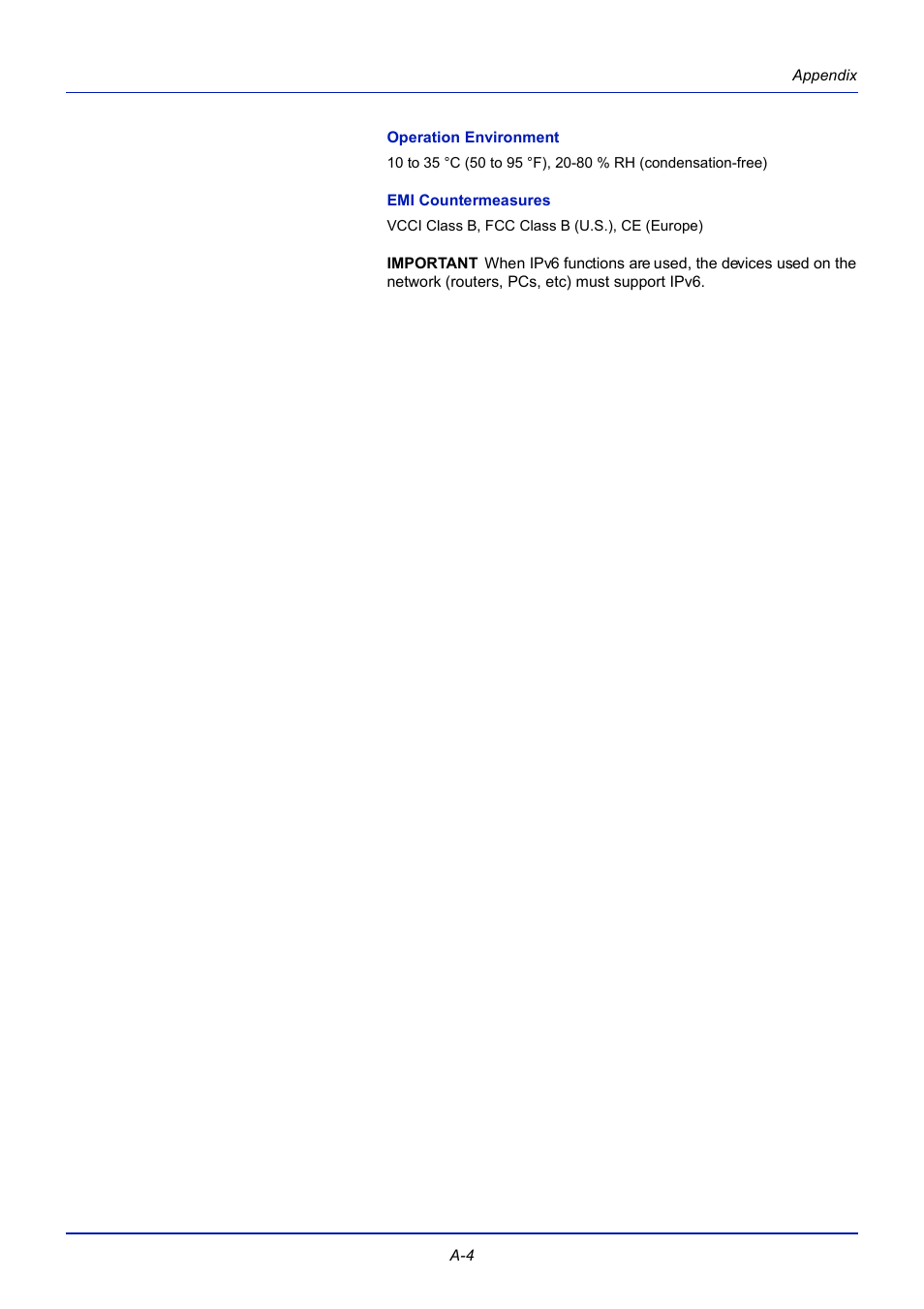 Operation environment, Emi countermeasures | TA Triumph-Adler CLP 4721 User Manual | Page 177 / 197