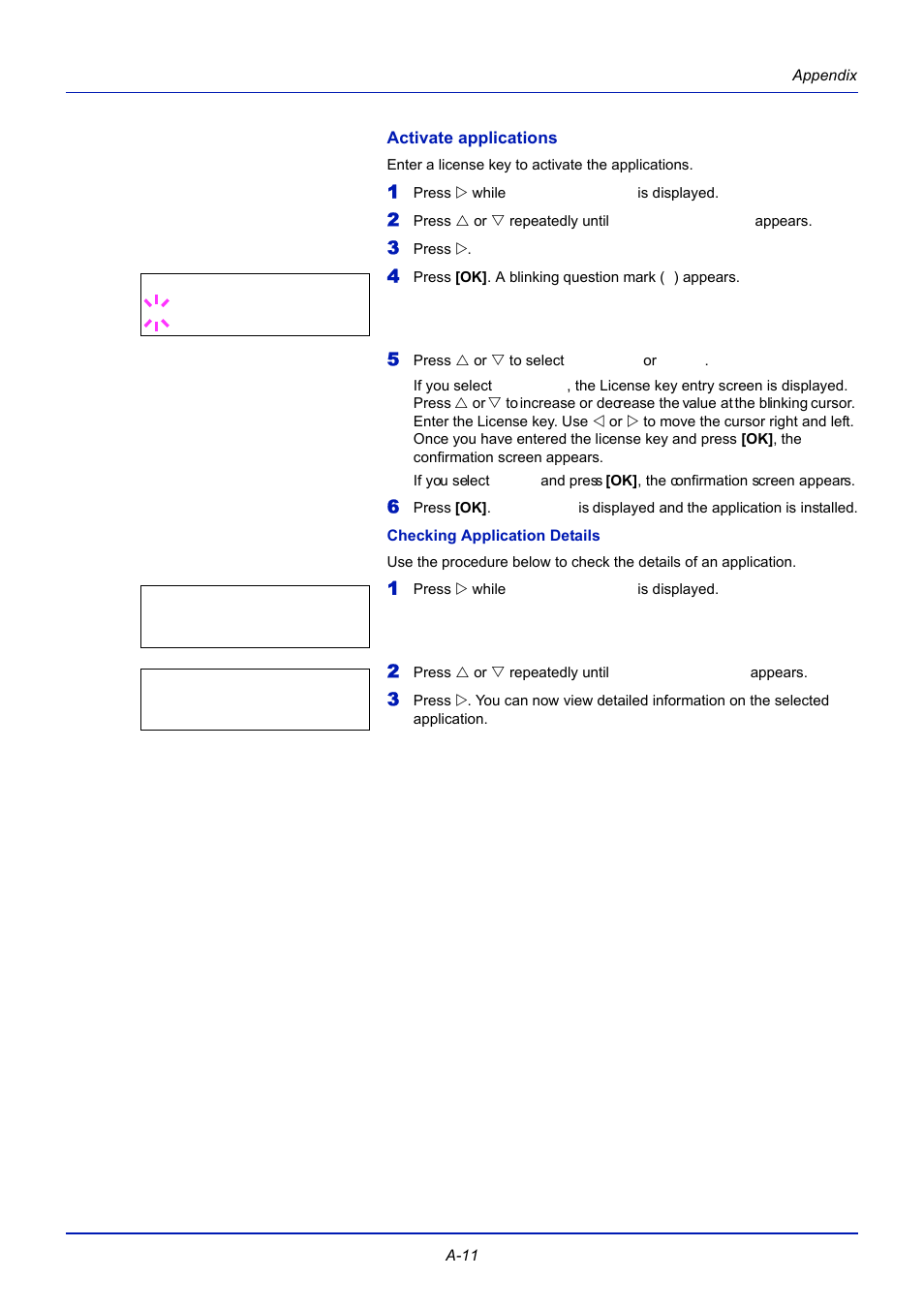 Activate applications, Checking application details | TA Triumph-Adler CLP 4721 User Manual | Page 184 / 197