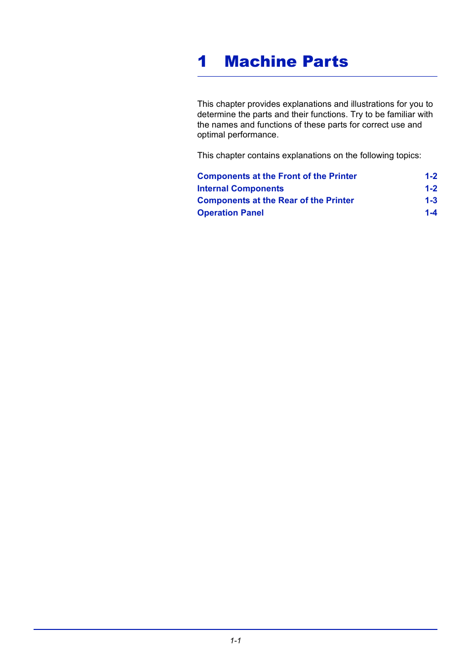 1 machine parts, Machine parts, Chapter 1 - machine parts | TA Triumph-Adler CLP 4721 User Manual | Page 22 / 197