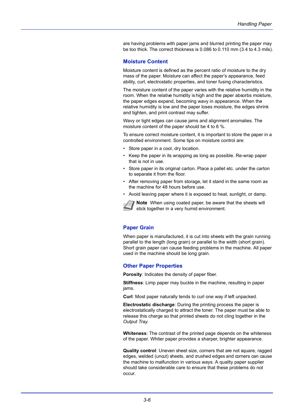 Moisture content, Paper grain, Other paper properties | TA Triumph-Adler CLP 4721 User Manual | Page 47 / 197