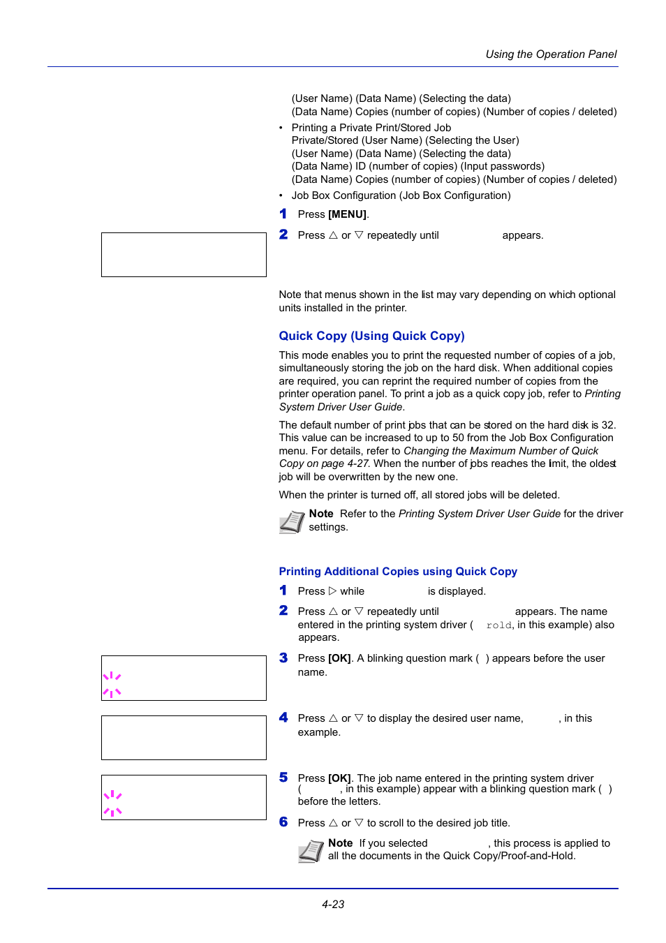 Quick copy (using quick copy), Printing additional copies using quick copy | TA Triumph-Adler CLP 4721 User Manual | Page 82 / 197