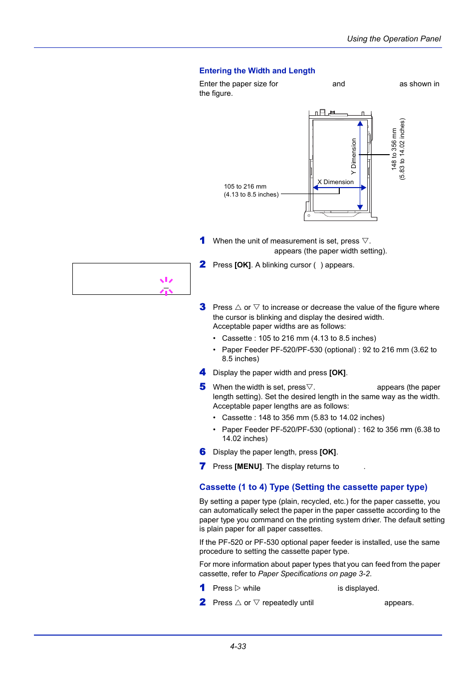 Entering the width and length | TA Triumph-Adler CLP 4721 User Manual | Page 92 / 197