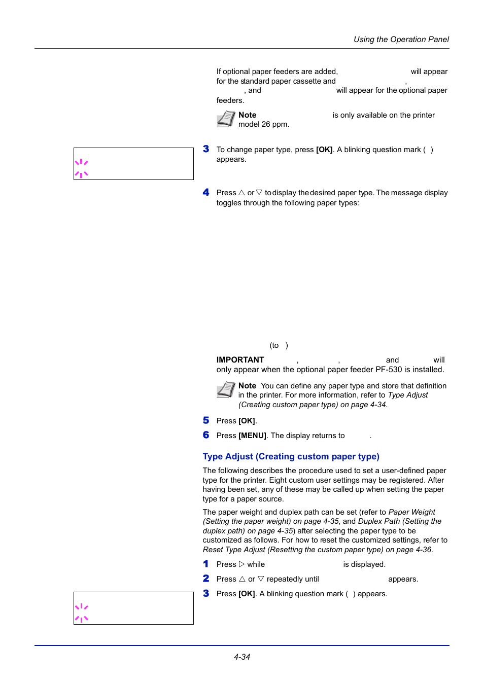 Type adjust (creating custom paper type) | TA Triumph-Adler CLP 4721 User Manual | Page 93 / 197