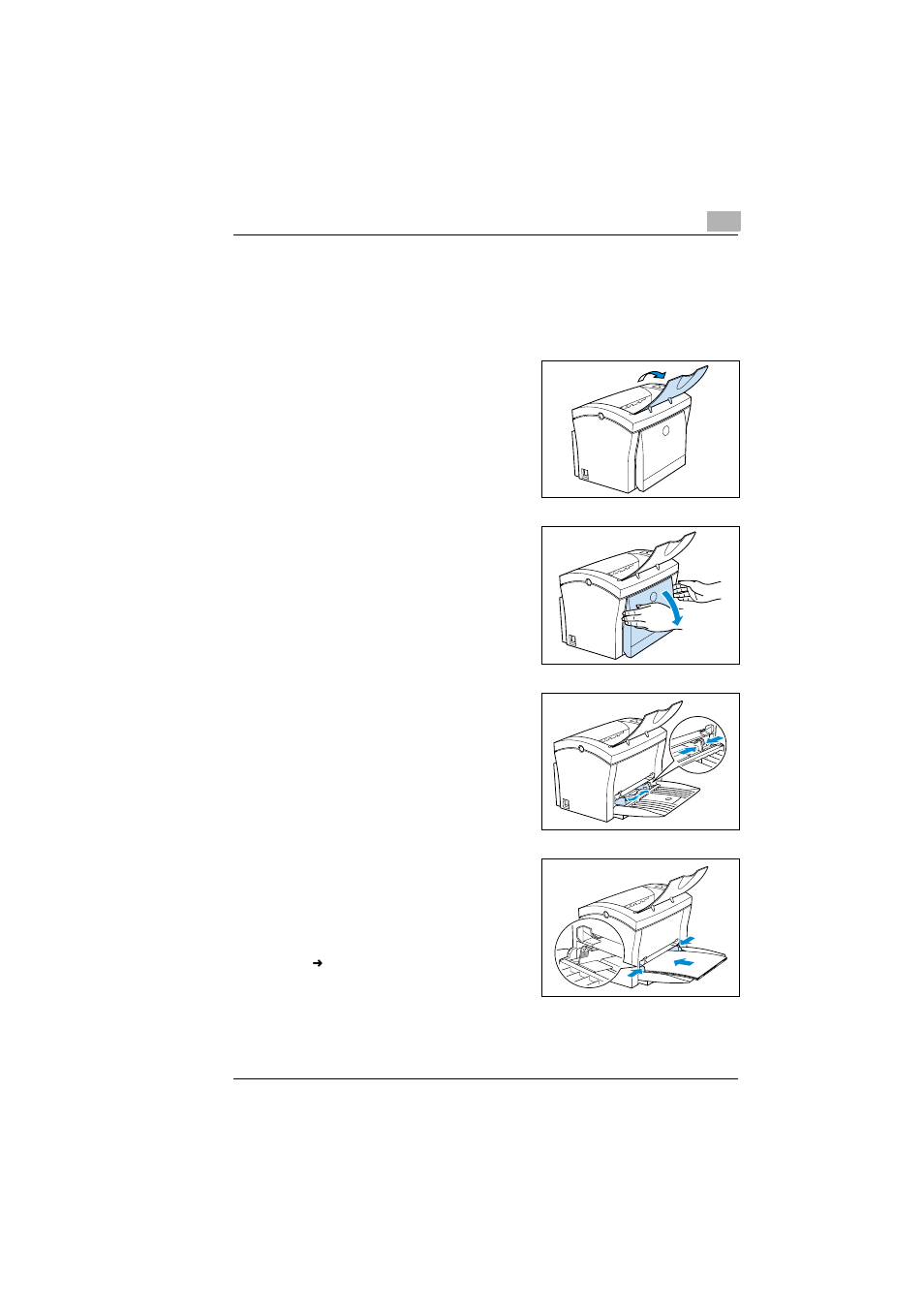 4 setting up your laser printer, Setting up paper feed tray 1 | TA Triumph-Adler LP 210 User Manual | Page 27 / 162