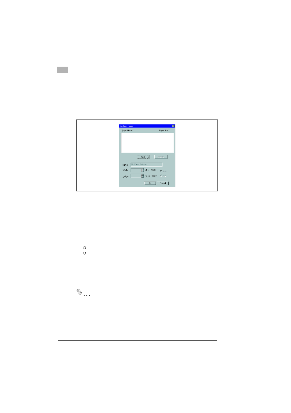 Creating a custom paper format, Creating a custom paper format -6 | TA Triumph-Adler LP 210 User Manual | Page 46 / 162