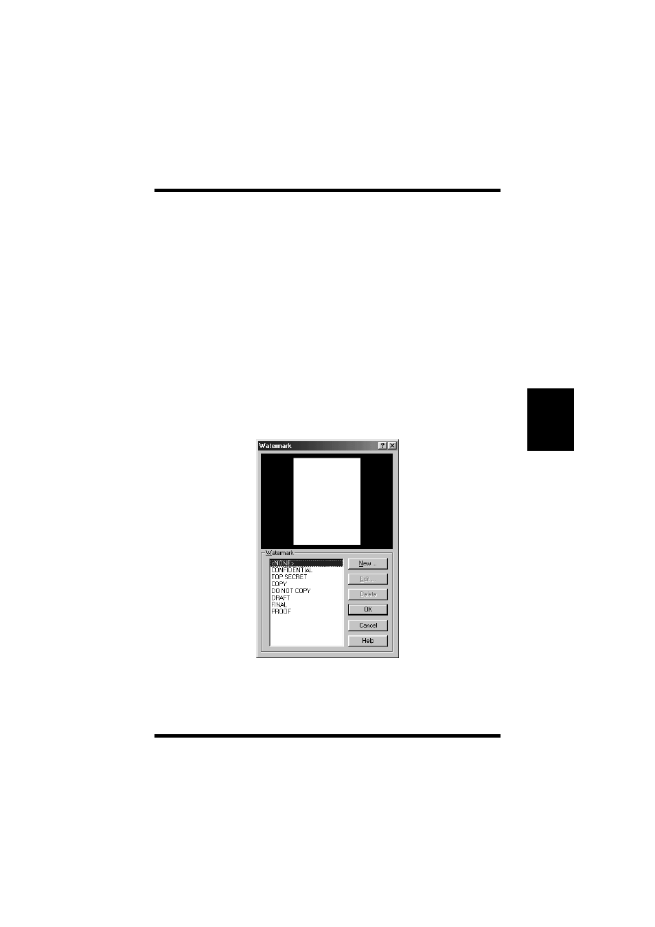 Watermark, Watermark (pop-up dialog), Using the pcl printer driver watermark | TA Triumph-Adler LP 218 User Manual | Page 128 / 237