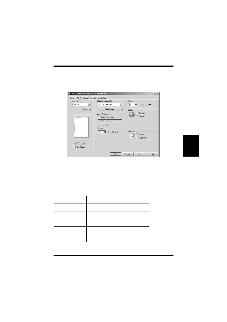 Paper, Original document size, Paper -51 | Using the pcl printer driver | TA Triumph-Adler LP 218 User Manual | Page 134 / 237