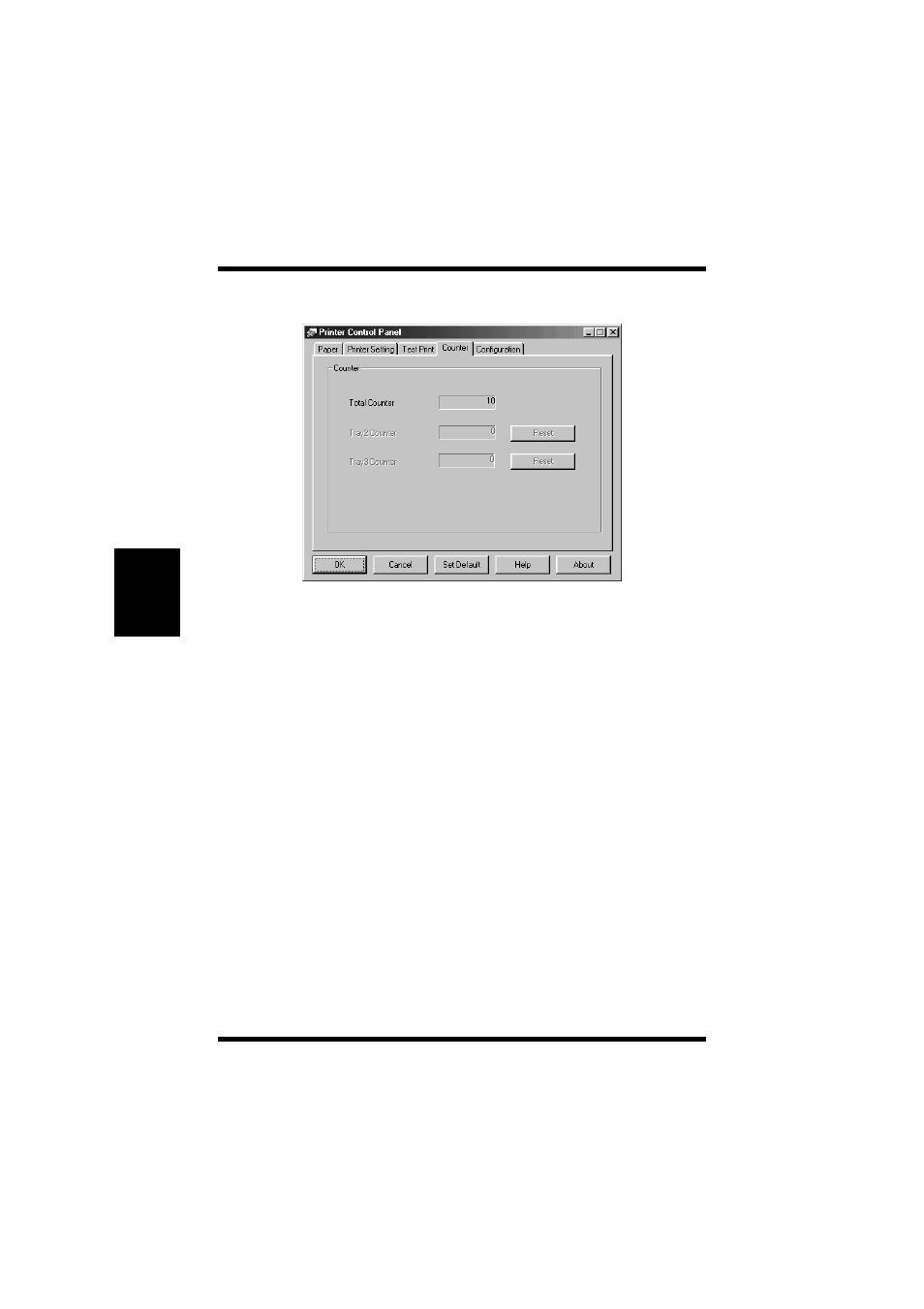Counter, Total counter, Tray2 counter | Tray3 counter, 70 using the control panel | TA Triumph-Adler LP 218 User Manual | Page 153 / 237