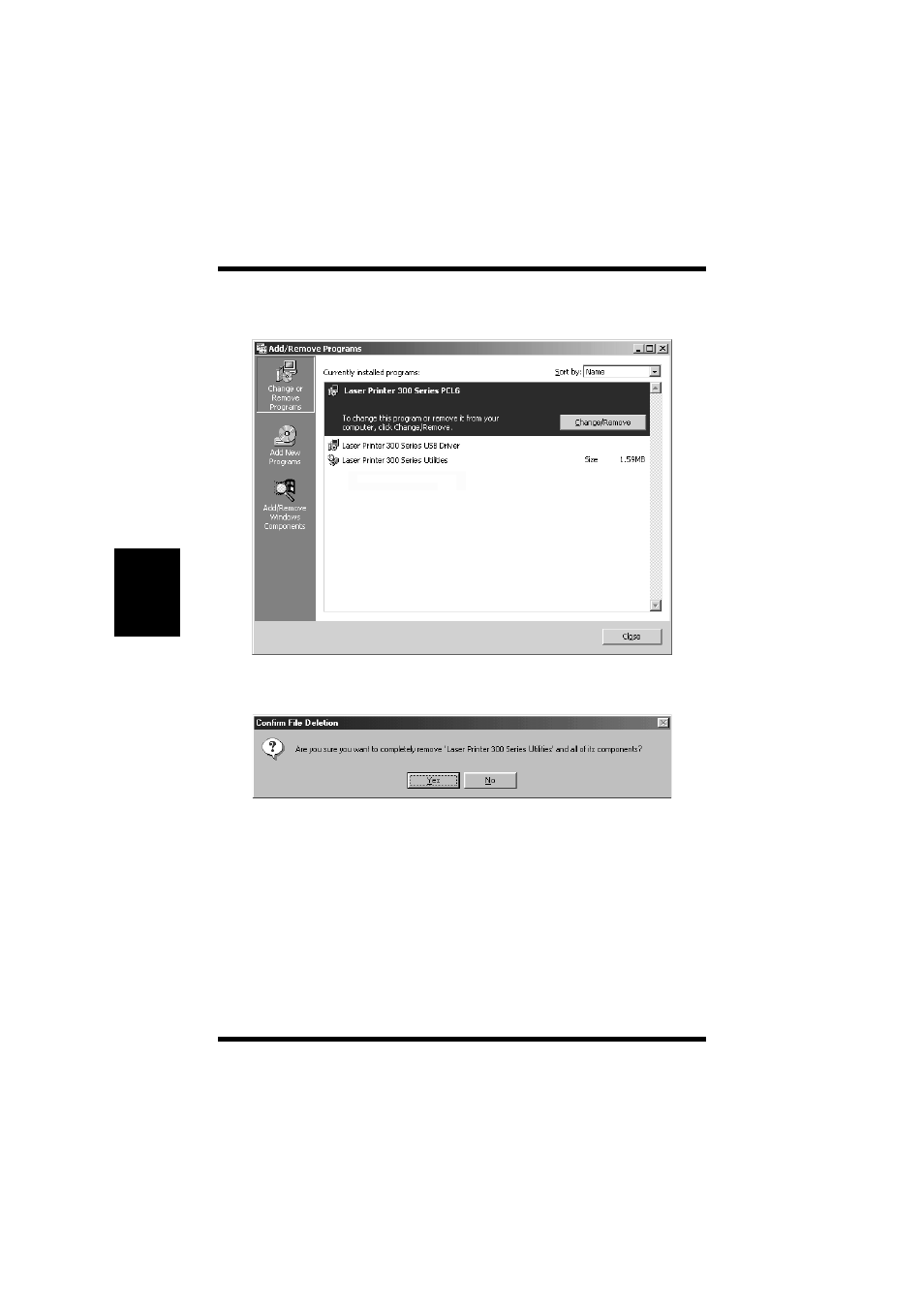 4 click yes to begin the uninstallation | TA Triumph-Adler LP 218 User Manual | Page 161 / 237
