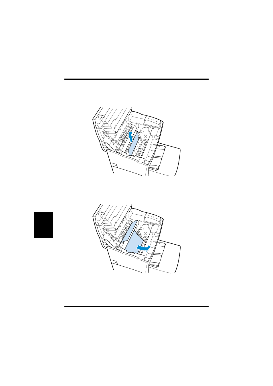 In the vicinity of the imaging cartridge, At the fusing unit, 4 clearing a paper misfeed | TA Triumph-Adler LP 218 User Manual | Page 185 / 237