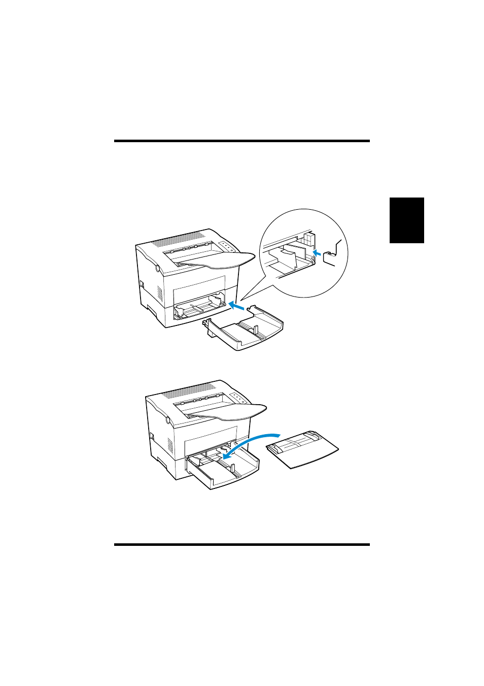 Installing tray 1, 2 attach the tray cover onto tray 1, Installing tray 1 -11 | TA Triumph-Adler LP 218 User Manual | Page 38 / 237