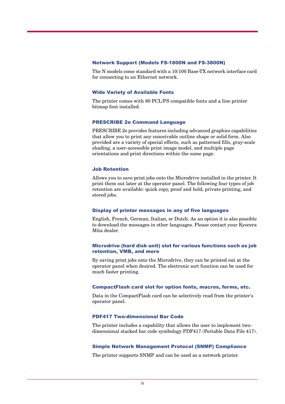 TA Triumph-Adler LP 4024 User Manual | Page 11 / 282