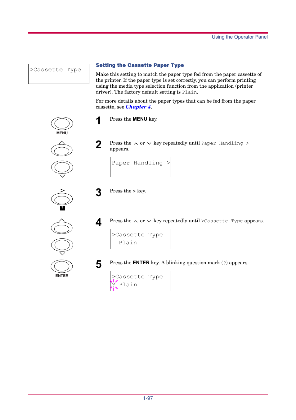 Cassette type, Plain | TA Triumph-Adler LP 4024 User Manual | Page 112 / 282