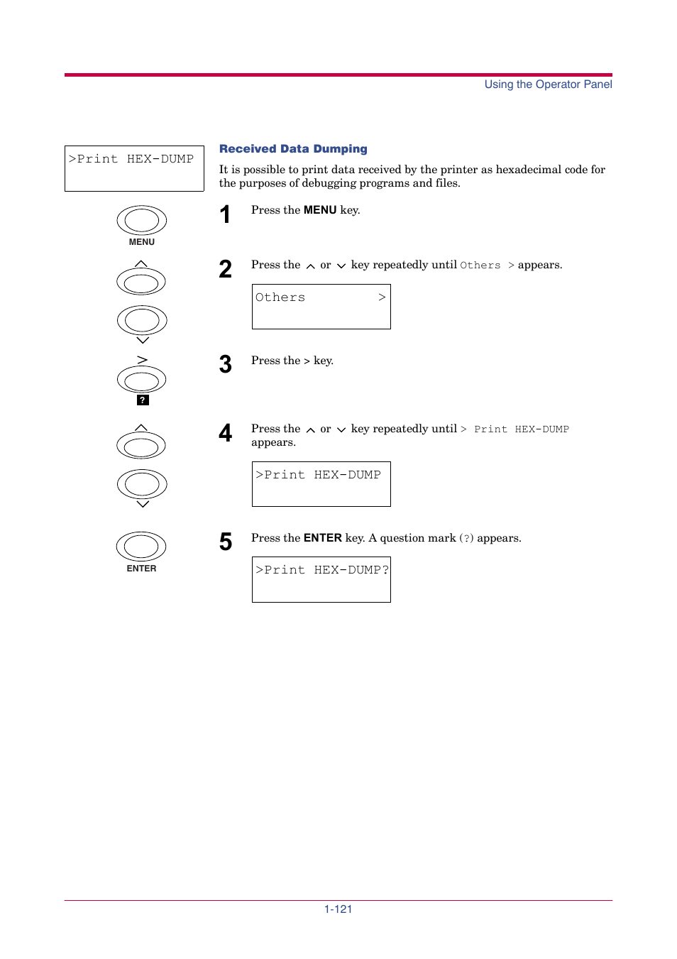 Print hex-dump | TA Triumph-Adler LP 4024 User Manual | Page 136 / 282